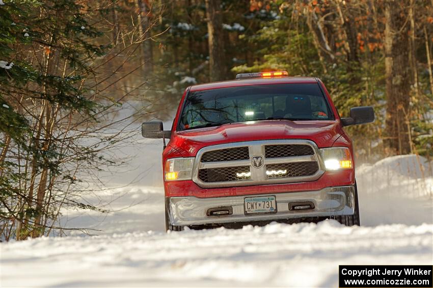 A Dodge Ram 1500 pickup sweeps SS1.