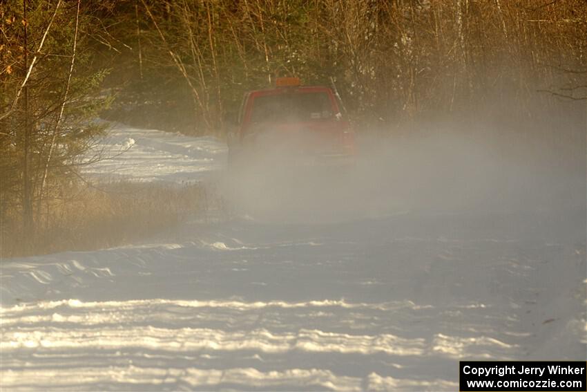 A Dodge Ram 1500 pickup sweeps SS1.