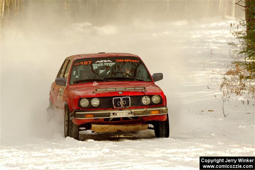 Levi Johnson / Josh Nykanen BMW 325e on SS2.