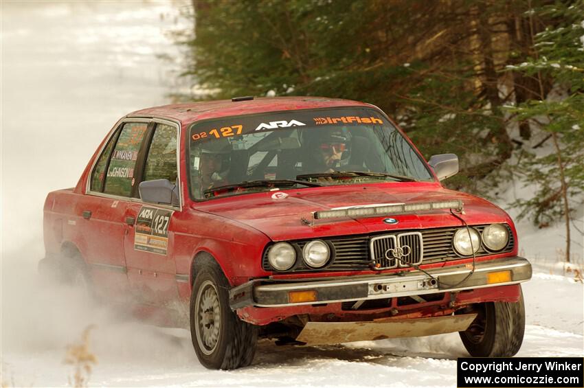 Levi Johnson / Josh Nykanen BMW 325e on SS2.