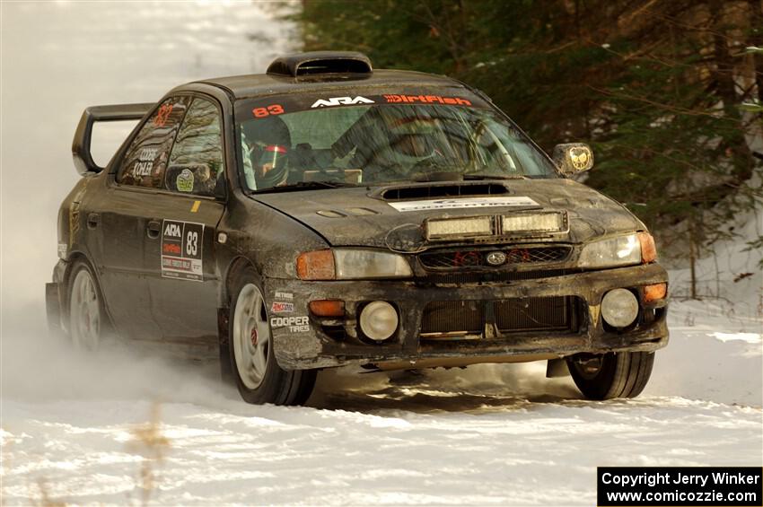 Jacob Kohler / Bill Codere Subaru Impreza on SS2.