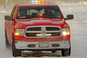 A Dodge Ram 1500 pickup sweeps SS2.