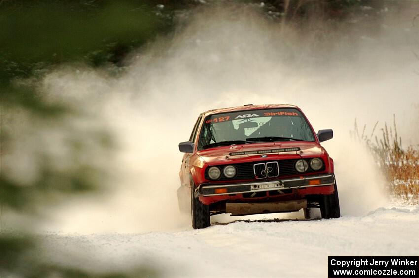 Levi Johnson / Josh Nykanen BMW 325e on SS3.