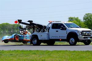 Andrea King's Spec Racer Ford 3 comes in on the hook.