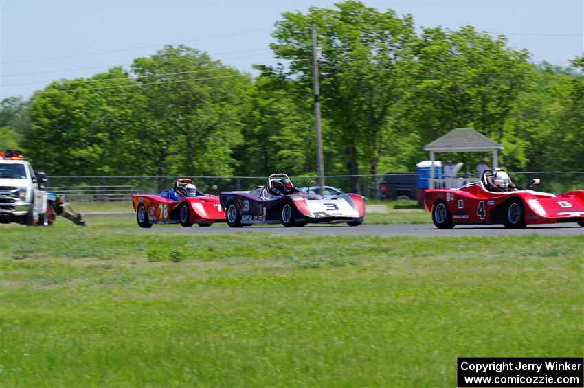 John Janssen's, Ben Anderson's and Reid Johnson's Spec Racer Ford 3s