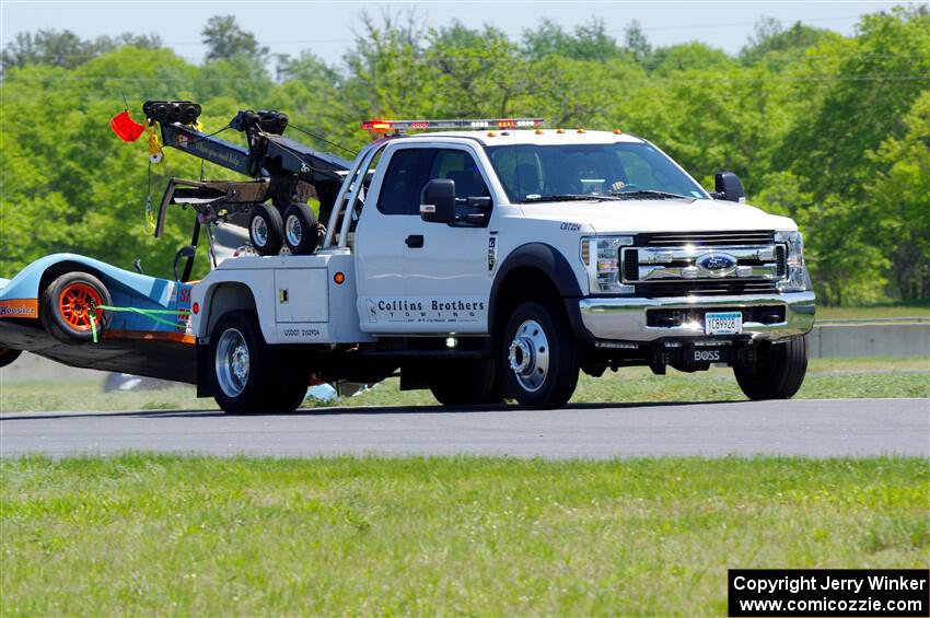 Andrea King's Spec Racer Ford 3 comes in on the hook.