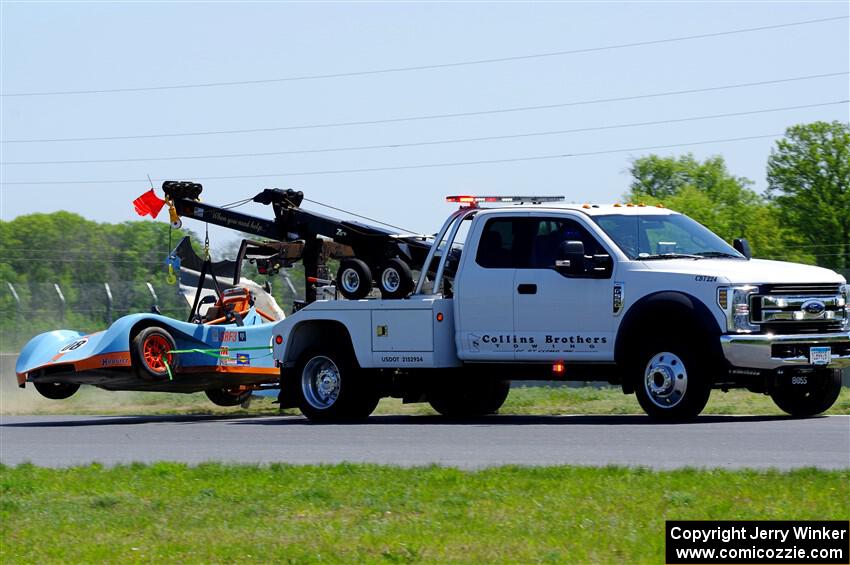 Andrea King's Spec Racer Ford 3 comes in on the hook.