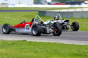 Murray Burkett's Chinook Mk IX Formula Ford passes Nicole Schellekens'  Lotus 61MX Formula Ford