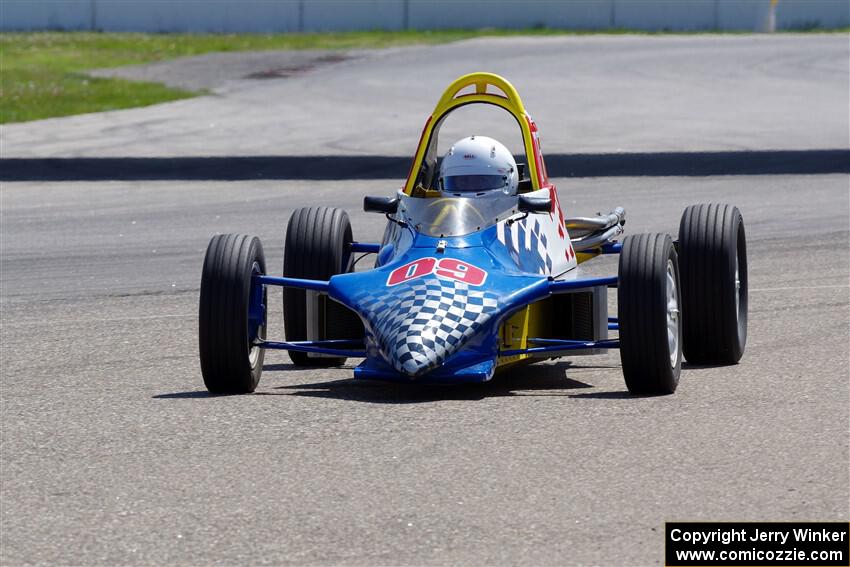 Mia Schellekens' Reynard 84F Formula Ford pulls off the track.