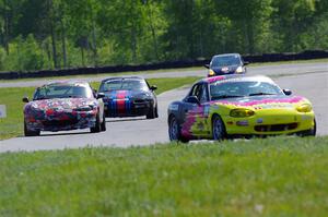 Ethan Jacobs', Chris Craft's and Samantha Silver's Spec Miata Mazda Miatas