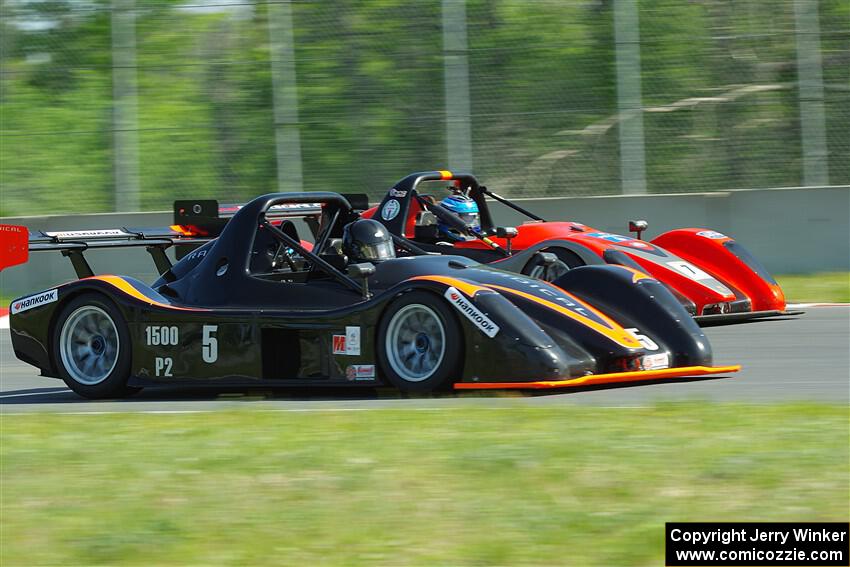 Martin Wiedenhoeft's P2 Radical SR3 RS 1500 passes Pius Eigenmann's P2 Radical SR3 RS 1500