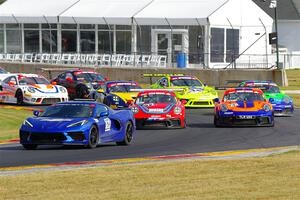 The field comes into turn 14 before the start of the race.