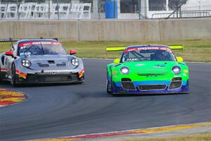 Tom Pank's Porsche GT3R Cup and Geoff Isringhausen, Sr.'s Porsche GT3 Cups