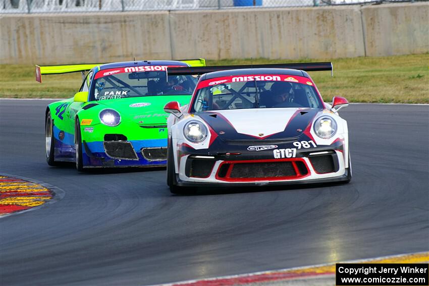 David Willens' Porsche GT3 Cup and Tom Pank's Porsche GT3R Cup