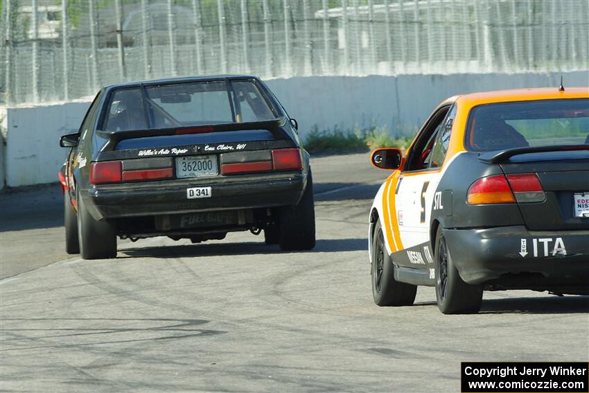 Dan Little's American Sedan Ford Mustang and Sam Fisher's ITA Nissan 200SX SE-R