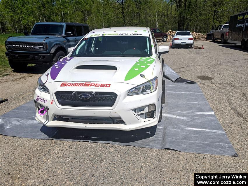 Jamey Randall / Andrew Rausch Subaru WRX and Jack Nelson / Isaac Zink Subaru Impreza before the event.