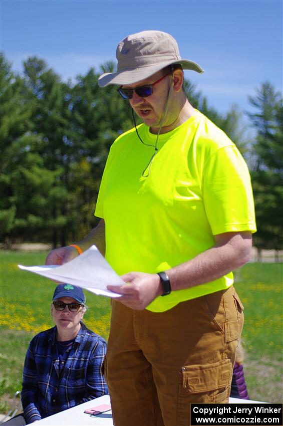 J.B. Lewis assembles crews for stage assignments.