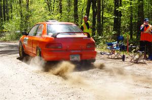 Travis Mattonen / Josh Kemp Subaru Impreza leaves the start of SS1, Parkway I.