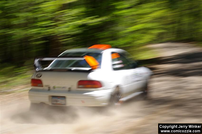 Richard Donovan / Greg Donovan Subaru Impreza leaves the start of SS1, Parkway I.