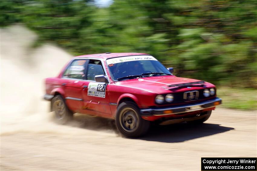 Levi Johnson / Matt Nykanen BMW 325e on SS2, Blue TraiI I.