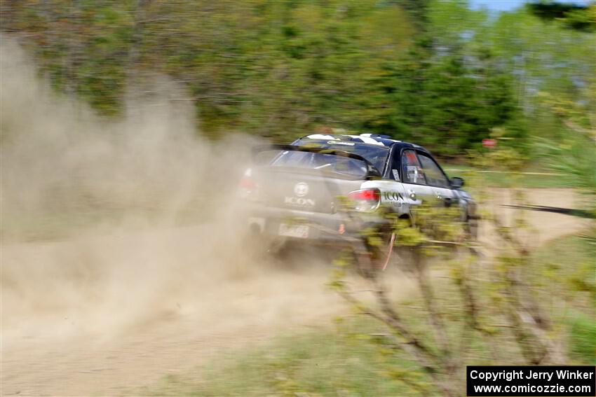 John Farrow / Peter Farrow Subaru WRX on SS2, Blue TraiI I.