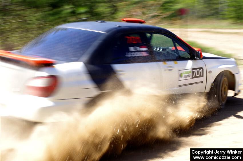 Jason Cook / Maggie Tu Subaru WRX on SS2, Blue TraiI I.