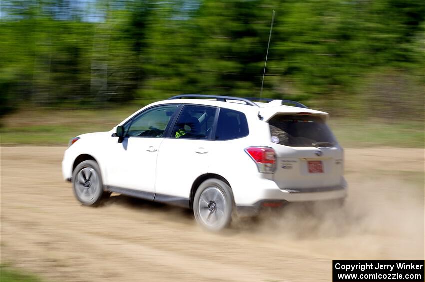 A Subaru Forester sweeps SS2, Blue TraiI I.