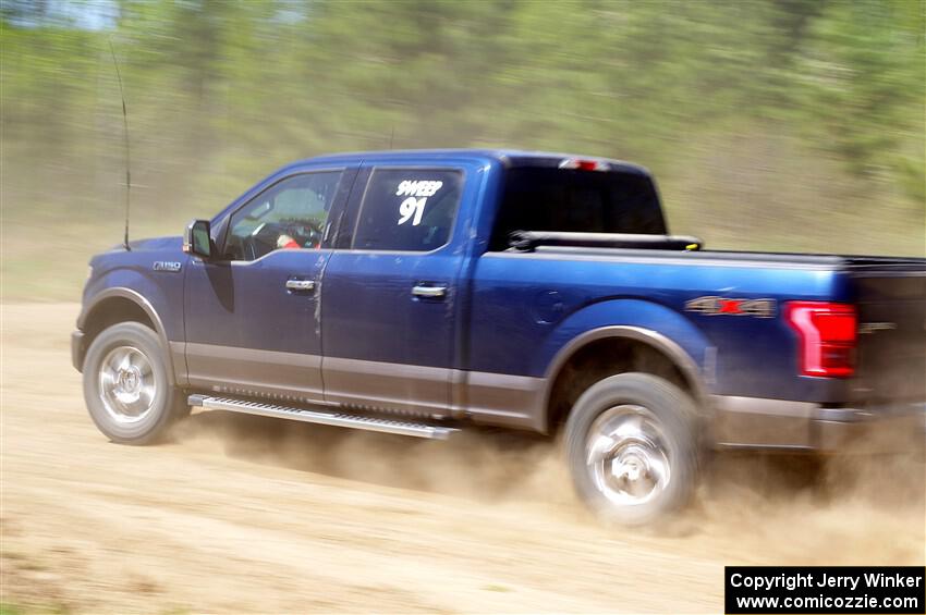 A Ford F-150 sweeps SS2, Blue TraiI I.