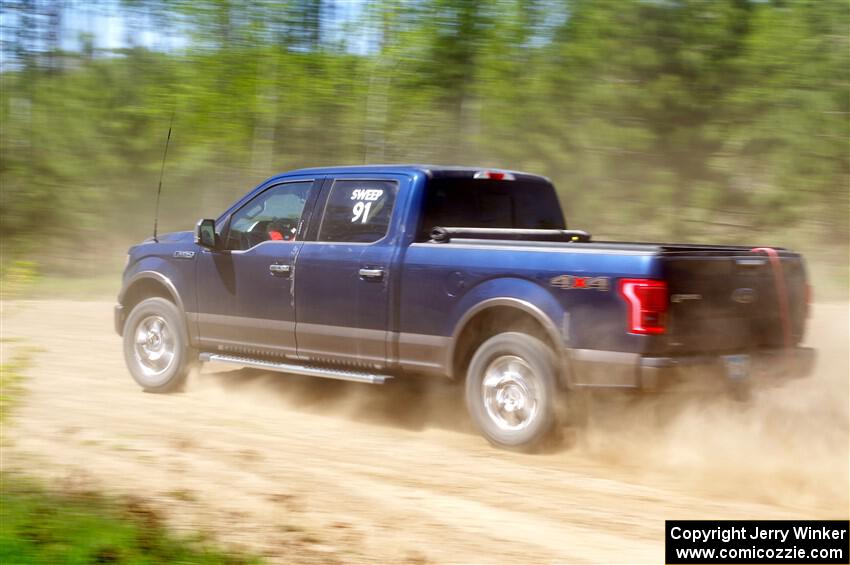 A Ford F-150 sweeps SS2, Blue TraiI I.