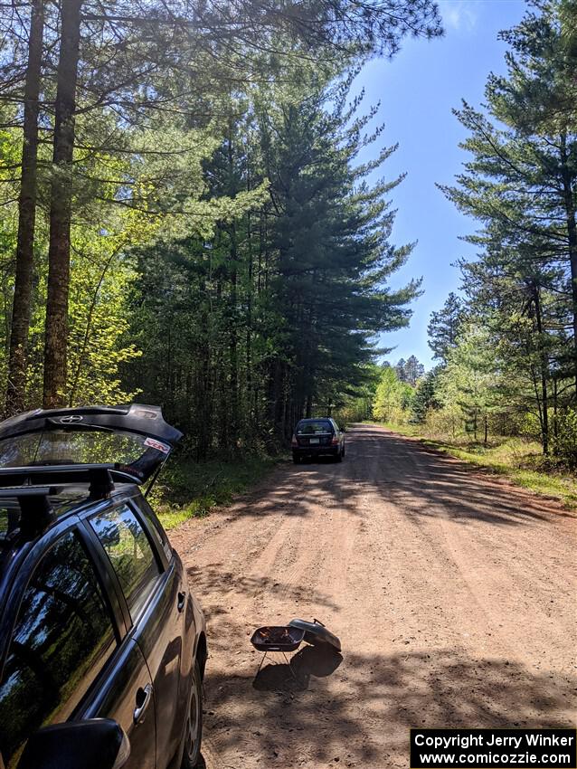 Grilling pizza in the wilderness between SS3 and SS4.