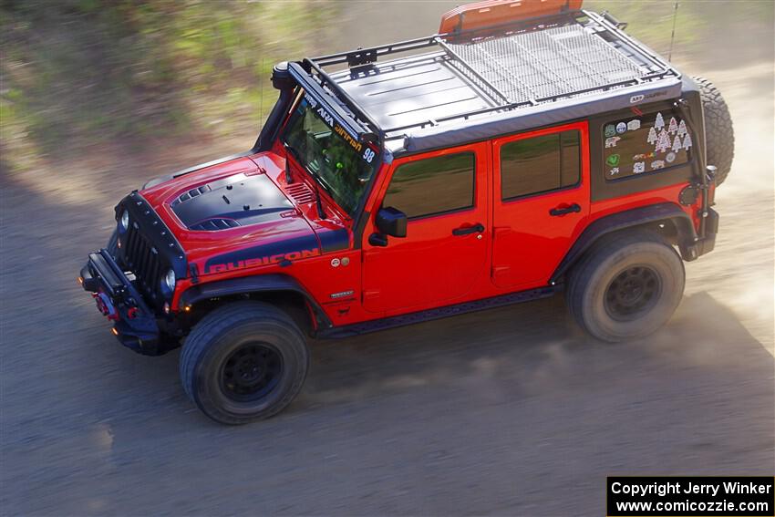 A Jeep Wrangler sweeps SS4, Parkway II.