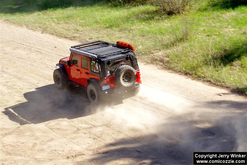 A Jeep Wrangler sweeps SS4, Parkway II.