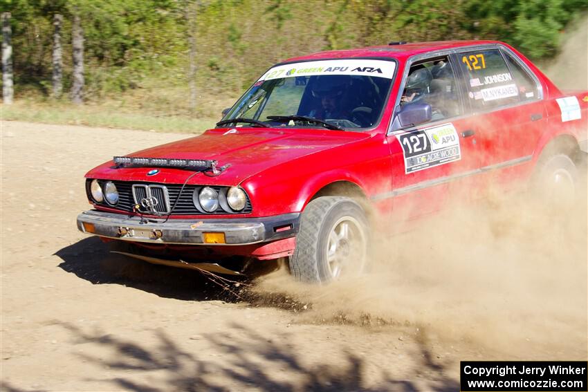 Levi Johnson / Matt Nykanen BMW 325e on SS5, Blue Trail II.