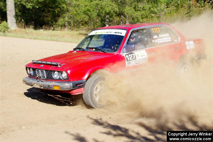 Levi Johnson / Matt Nykanen BMW 325e on SS5, Blue Trail II.