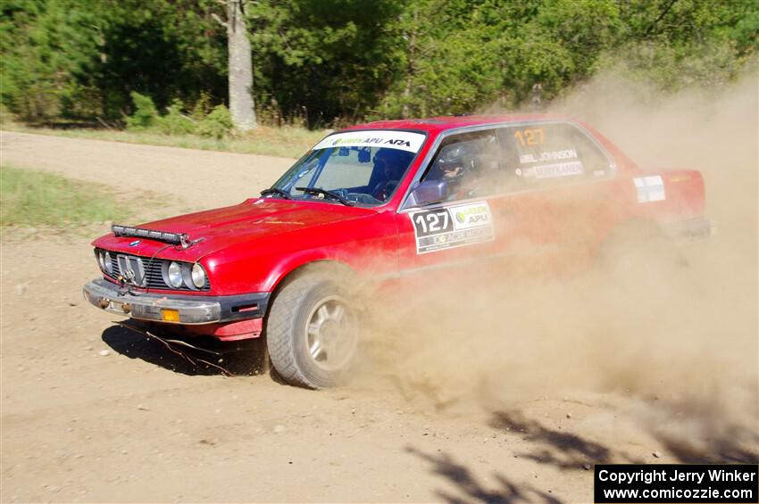 Levi Johnson / Matt Nykanen BMW 325e on SS5, Blue Trail II.