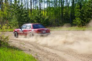 Levi Johnson / Matt Nykanen BMW 325e on SS5, Blue Trail II.