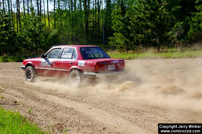 Levi Johnson / Matt Nykanen BMW 325e on SS5, Blue Trail II.