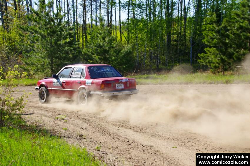 Levi Johnson / Matt Nykanen BMW 325e on SS5, Blue Trail II.