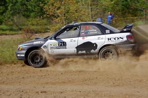 John Farrow / Peter Farrow Subaru WRX on SS5, Blue Trail II.