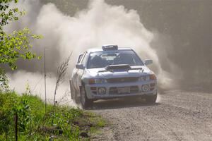 Tyler Matalas / Dustin Sharkozy Subaru Impreza LX at the finish of SS6, Spur 2 Cutoff II.