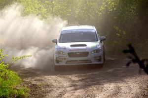 Jamey Randall / Andrew Rausch Subaru WRX at the finish of SS6, Spur 2 Cutoff II.