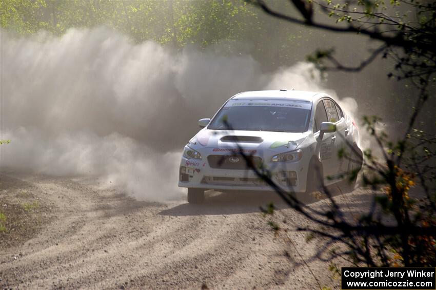 Jamey Randall / Andrew Rausch Subaru WRX at the finish of SS6, Spur 2 Cutoff II.