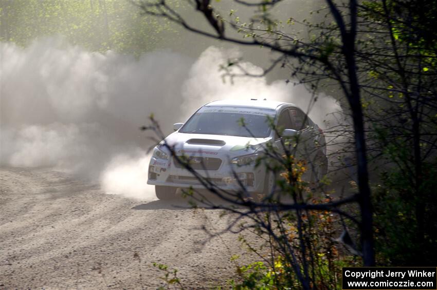 Jamey Randall / Andrew Rausch Subaru WRX at the finish of SS6, Spur 2 Cutoff II.