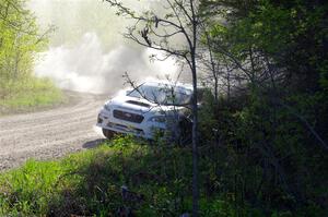 Jamey Randall / Andrew Rausch Subaru WRX at the finish of SS6, Spur 2 Cutoff II.