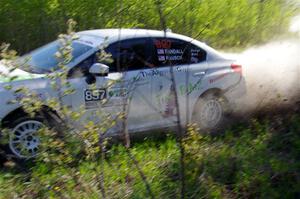 Jamey Randall / Andrew Rausch Subaru WRX at the finish of SS6, Spur 2 Cutoff II.