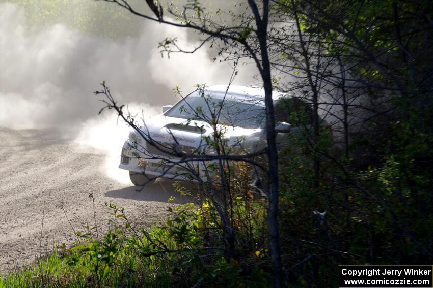 Jamey Randall / Andrew Rausch Subaru WRX at the finish of SS6, Spur 2 Cutoff II.