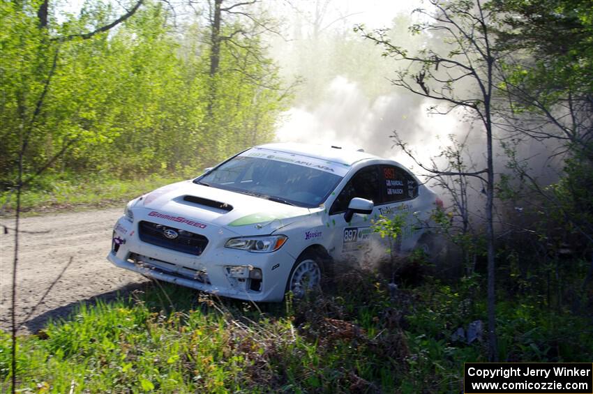 Jamey Randall / Andrew Rausch Subaru WRX at the finish of SS6, Spur 2 Cutoff II.