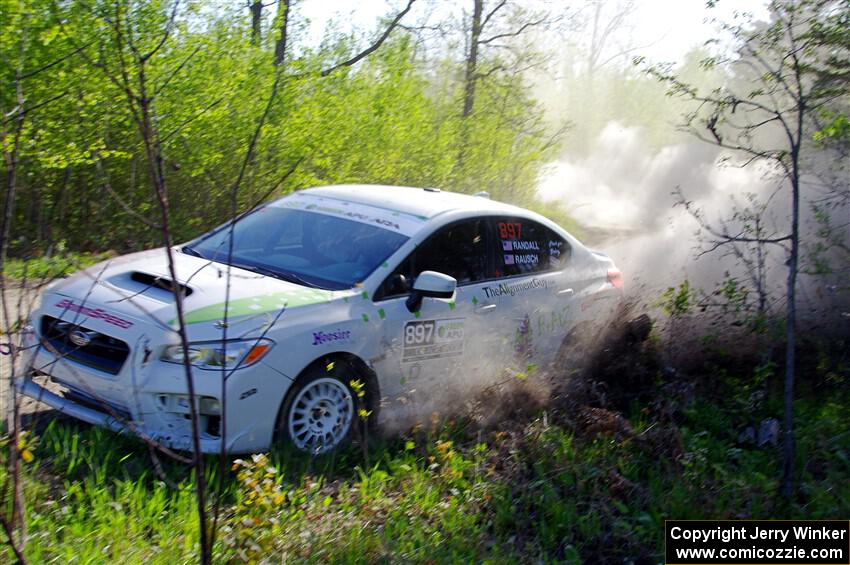 Jamey Randall / Andrew Rausch Subaru WRX at the finish of SS6, Spur 2 Cutoff II.