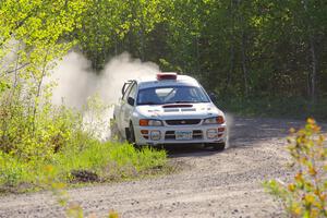 Richard Donovan / Greg Donovan Subaru Impreza at the finish of SS6, Spur 2 Cutoff II.