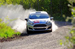 John Wolff / Boyd Smith Ford Fiesta at the finish of SS6, Spur 2 Cutoff II.